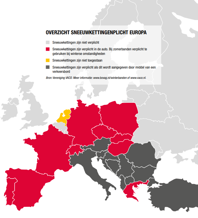 systeem Reis String string Sneeuwkettingen: Verplichtingen in Europa - Mijngrossier.nl Mijngrossier.nl